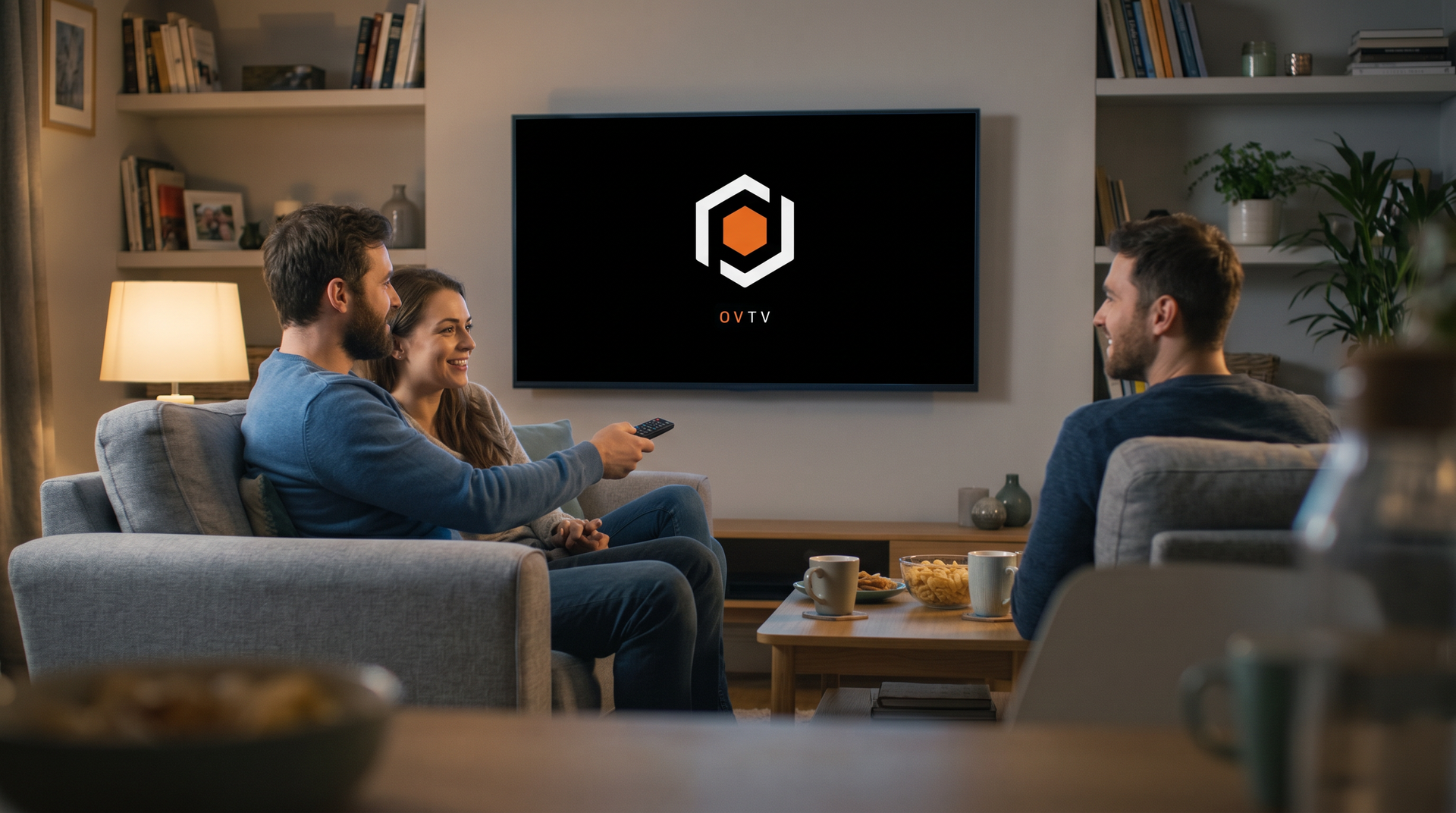 Live surveillance streaming on TV with OV TV in living room